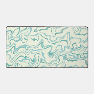 Hippie 70s Blauw Marmer Vloeibare Swirl Boho Patro Bureaumat