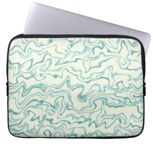 Hippie 70s Blauw Marmer Vloeibare Swirl Boho Patro Laptop Sleeve