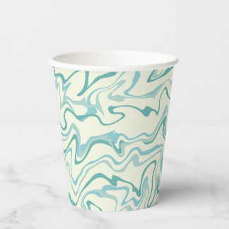 Hippie 70s Blauw Marmer Vloeibare Swirl Boho Patro Papieren Bekers