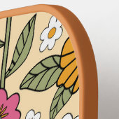 Hippie 70s Floral paddenstoel Boho Floral Eye & Na Pickleball Paddle (Links Detail)