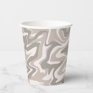 Hippie 70s Grijs Marmer Vloeibare Swirl Boho Patro Papieren Bekers