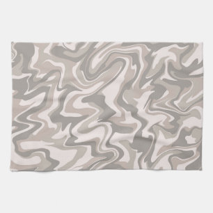 Hippie 70s Grijs Marmer Vloeibare Swirl Boho Patro Theedoek