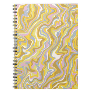 Hippie 70s Groen Marmer Vloeibare Swirl Boho Patro Notitieboek