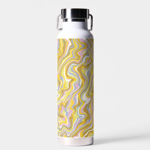 Hippie 70s Groen Marmer Vloeibare Swirl Boho Patro Waterfles