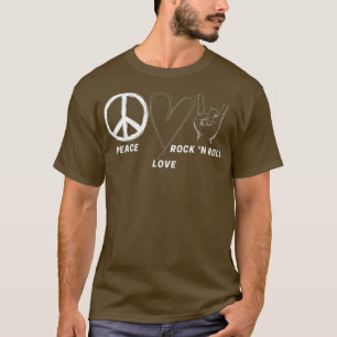 Hippie 70s Peace Love Rock N Roll Cool Band Lover T-shirt