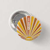 Hippie 70s Retro Education Afstuderen Sinaasappel Ronde Button 3,2 Cm (Voorkant /achterkant)