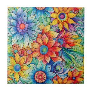 Hippie Art Keramische Tegel Tegeltje