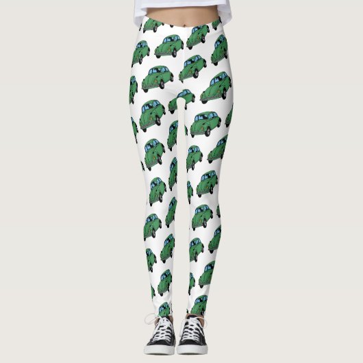 Hippie auto tekenen aangepaste Leggings (Voorkant)