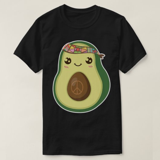 Hippie Avocado Grappige Vintage T-shirt (Design voorkant)