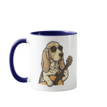 Hippie Beagle die Gitaar Speelt