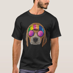 Hippie Beagle Love Peace Sign 70S Hippie Dog T-shirt