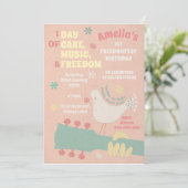 Hippie Birthday Baby Music Festival Invitation (Debout devant)