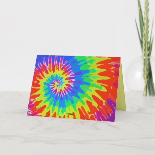 Hippie Birthday Groovy Stropdas-Dye Kaart (Achterkant)