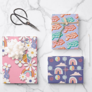 Hippie Birthday Party Peri die papierbladen overvu Inpakpapier Vel