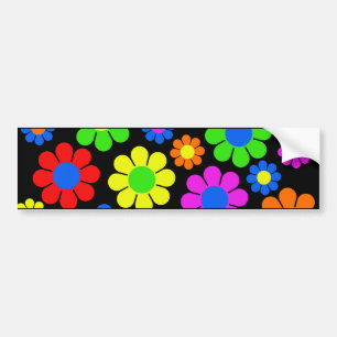 Hippie Bloemcollage Bumpersticker