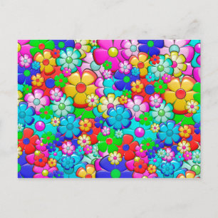 Hippie bloemen briefkaart