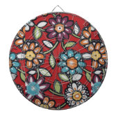 hippie bloemen dartboard dartbord (Voorkant)