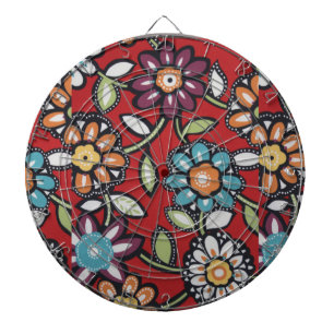 hippie bloemen dartboard dartbord