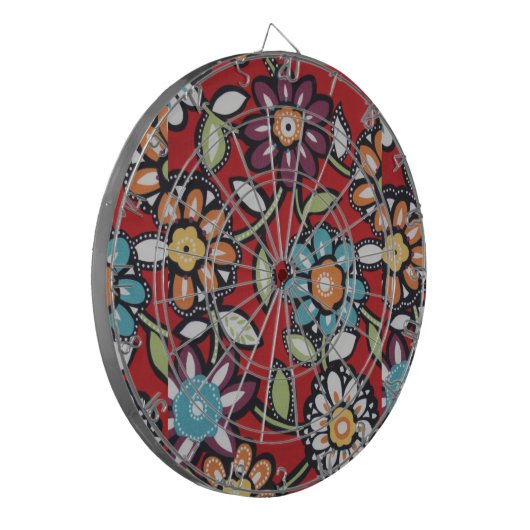 hippie bloemen dartboard dartbord (Voorkant Links)