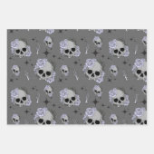 Hippie bloemenschedel inpakpapier vel (Voorkant 2)