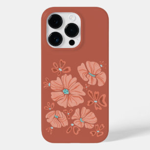 Hippie Blooms: Abstracte Red Flower Power kunstwer Case-Mate iPhone 14 Pro Hoesje