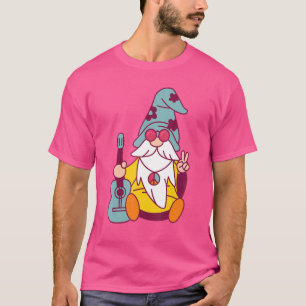 Hippie Bohemians Gnome met gitaar en hippie ziel T-shirt