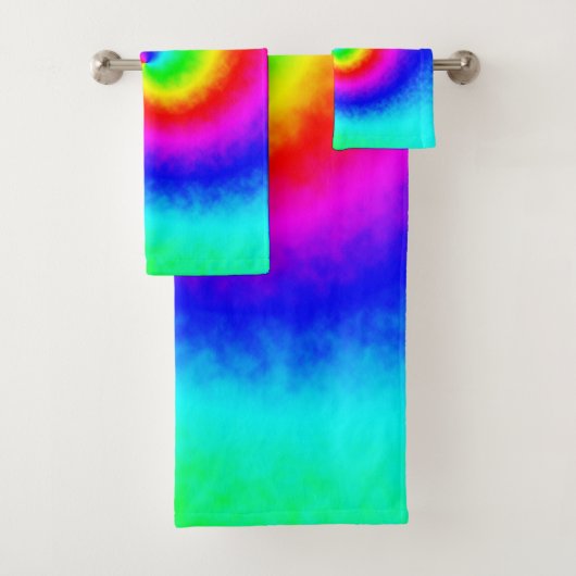  Hippie Boho Tie Dye Psychedelic Twirl Bad Handdoek (Insitu)