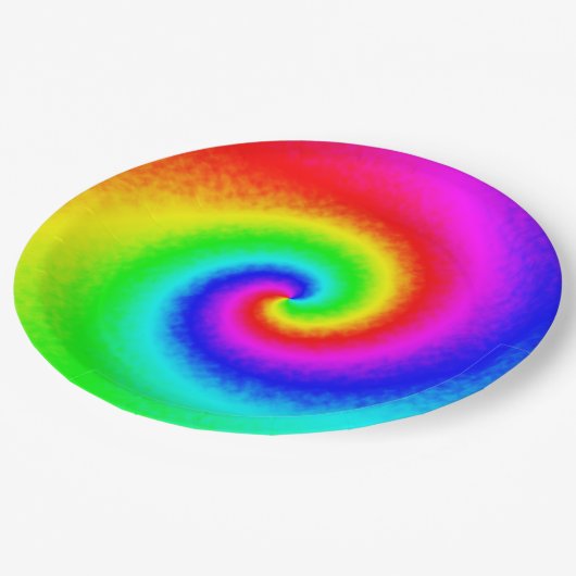 Hippie Boho Tie Dye Psychedelic Twirl Papieren Bordje (Gekanteld)