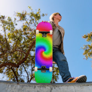  Hippie Boho Tie Dye Psychedelic Twirl Skateboard