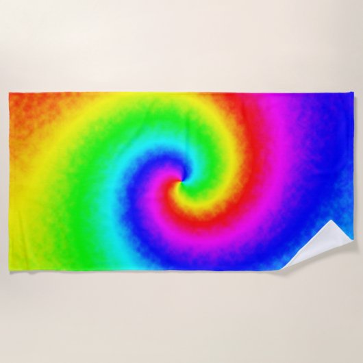  Hippie Boho Tie Dye Psychedelic Twirl Strandlaken (Voorkant)