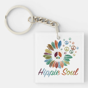 Hippie Boho Vrede en Liefde Ziel Sleutelhanger