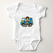 Hippie Boy met Guitar & Camper Van Romper (Voorkant)
