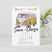 Hippie Bruiloft Save the Date Kaart (Staand voorkant)