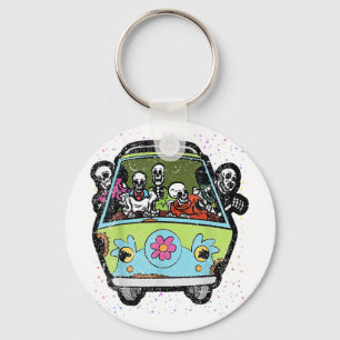 Hippie-bus Halloween-kostuum Retro Bones Sleutelhanger