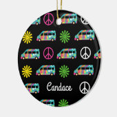 Hippie Bus Peace Sign 70 Keramisch Ornament (Links)