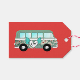 Hippie Camper Van Liefde Hartplezier Romantisch Cadeaulabel