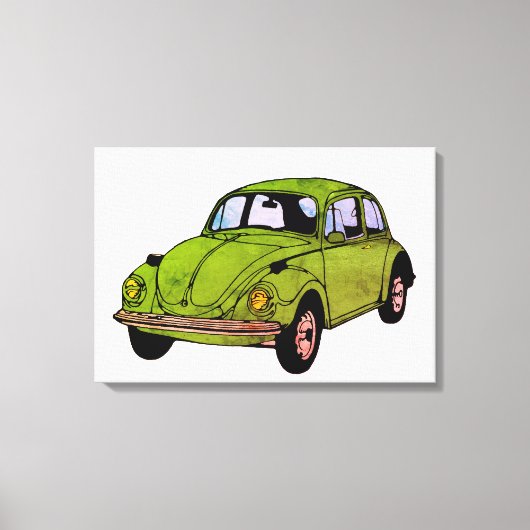 Hippie Car Drawing Wrapped Canvas Afdruk (Voorkant)