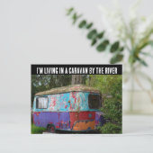 HIPPIE CARAVAN IK LEEF BIJ RIVER BRIEFKAARTEN (Staand voorkant)