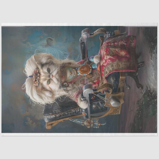 Hippie Chic Cat Decoupage Tissuepapier (Voorkant)