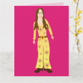 HIPPIE CHICK 1960S CARTE D'ANNIVERSAIRE SUPER POUR (Fleur jaune)