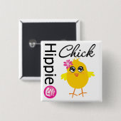 Hippie Chick 2 Vierkante Button 5,1 Cm (Voorkant /achterkant)
