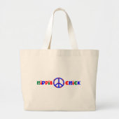 Hippie Chick Canvas tas met vredesbord (Voorkant)