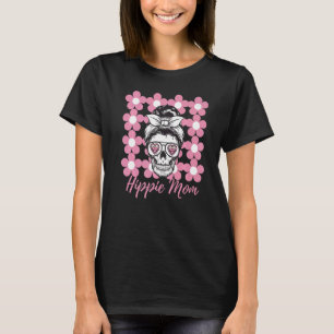 Hippie Chick mama Love Skull Flower Power  7 T-shirt