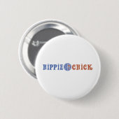 Hippie Chick met vredesbord Ronde Button 5,7 Cm (Voorkant /achterkant)
