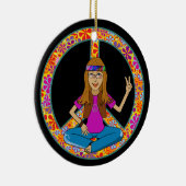 Hippie chick Peace Sign Ornament (Rechts)