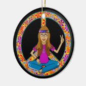 Hippie chick Peace Sign Ornament (Links)