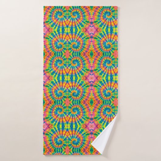 Hippie colorée Motif teinte Cravate (Serviette de bain)
