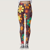 Hippie Daisy Retro  Leggings (Voorkant)
