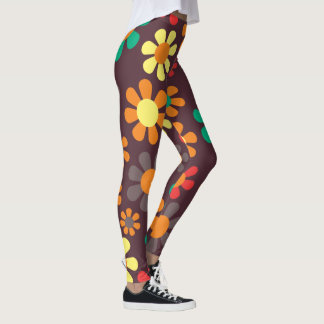 Hippie Daisy Retro Leggings