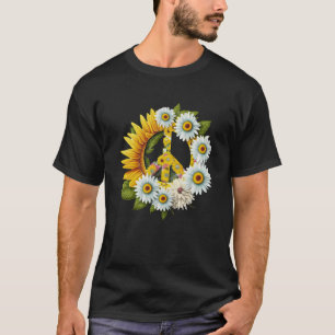 Hippie Daisy Vredesbord Retro Bloem Zonnebloem T-shirt